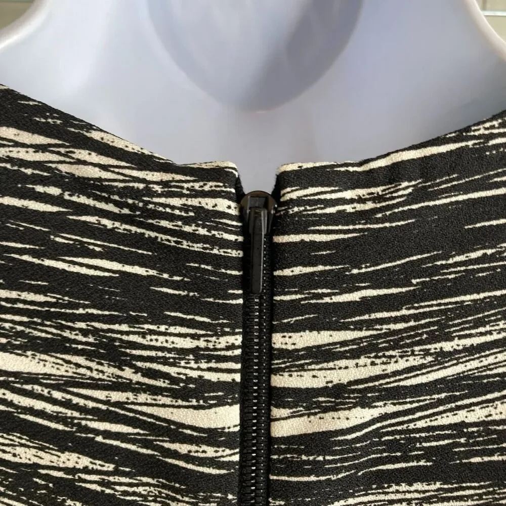 Calvin Klein Womens Black Made In Italy Chic Zig Zag Pattern Sheath Dress Size 8